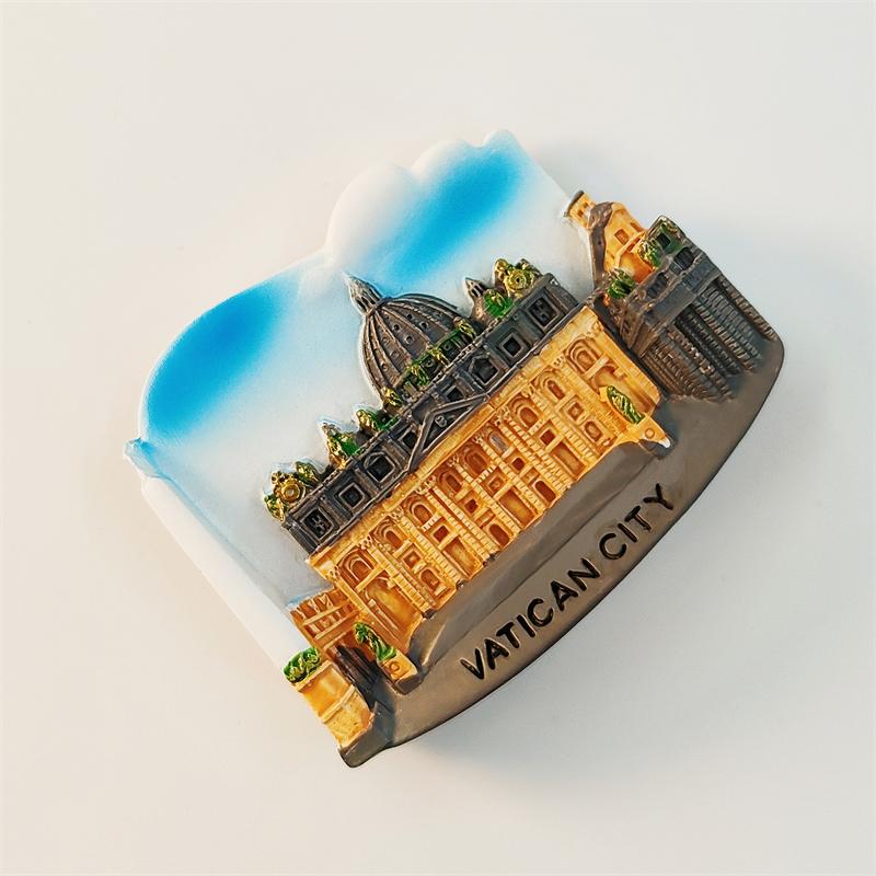Italy Rome Vatican 3D Stereoscopic Tourism Souvenirs Landmark Buildings Resin Painting Decoration Home Refrigerator Magnets
