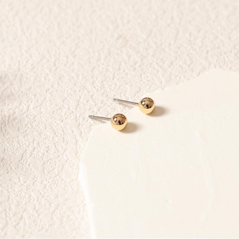 JUSTOP 18K Gold European & American Retro Stud Earrings for Women - High-End Simple Ear Cuffs & Hoops