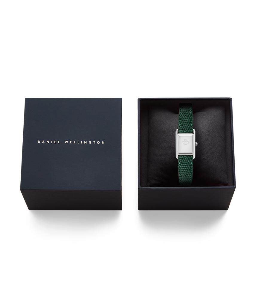 Danielwellingteon Bound Mini Green Lizard Silver Embossed Pattern Daily Watch