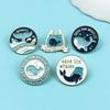 Whale Cartoon Badge: Protect Whales Clothing and Bag Accessory
