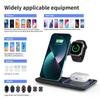 3-in-1 30W Wireless Fast Charger Stand With LED Light Foldable Charging Station For Phone Watch Pods Android