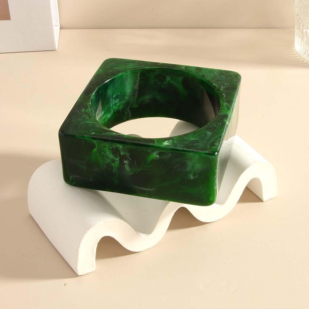 Square Chunky Bracelets Geometric Retro Hand Ring Wide Resin Bracelet Bangles  Jewelry Accessories