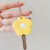 2pcs Cute Cartoon Flower Key Caps Set Flexible Key Covers Key Identifier Tag Covers for Easy Identifying Door Keyrings,random Color