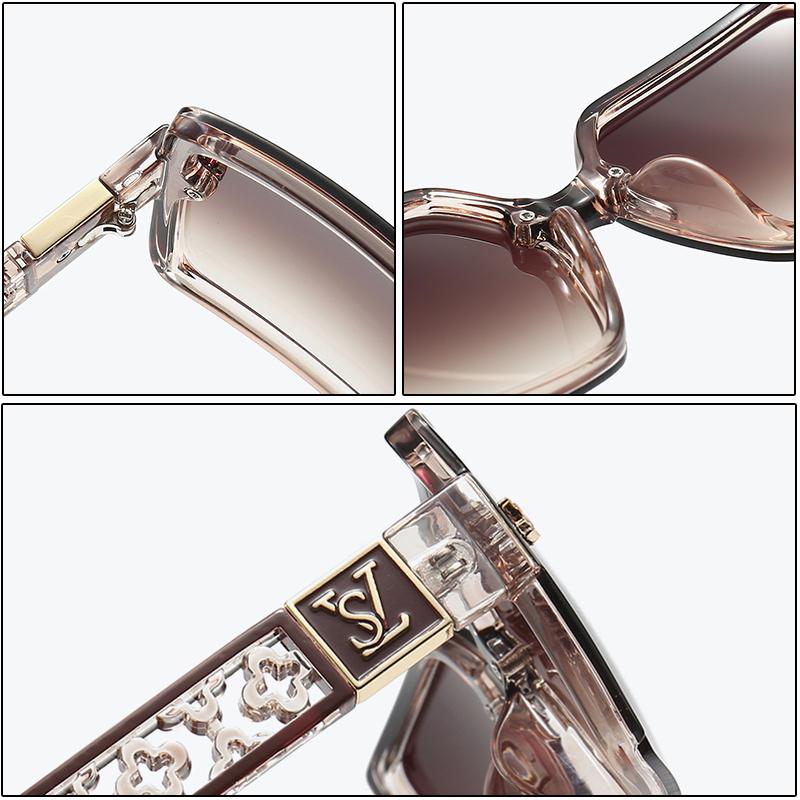 Lunettes de Soleil de Luxe Designer Femme Carrées Vintage Élégantes Mignonnes Lunettes Tendance Voyage Fête Marque de Mode