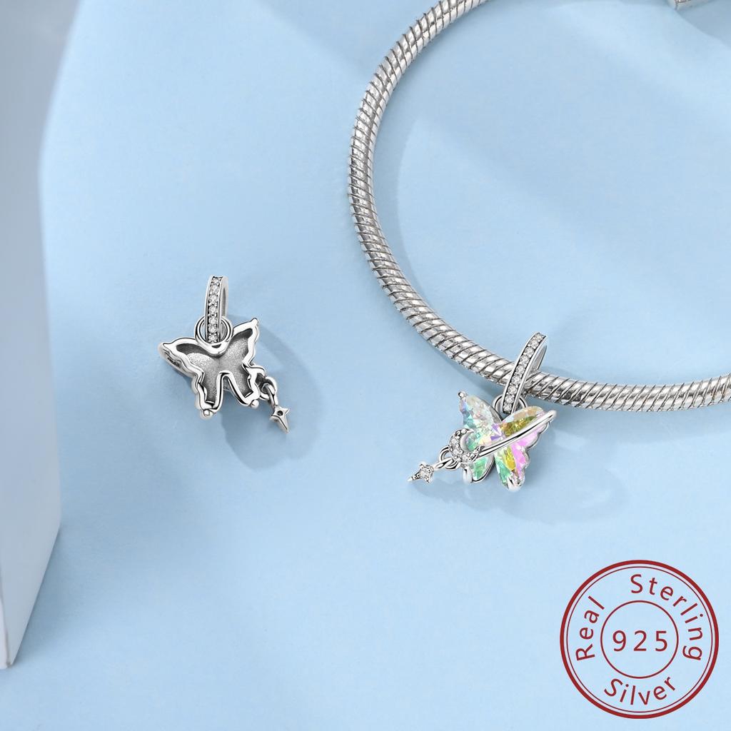 Real Copper Charm Fit Bracelet Bead Diy Original Pendant Butterfly Angel Cat Woman Jewelry