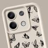 Fashion Black Butterfly Pattern Case For Xiaomi 13T 11T Pro Poco F6 X6 Redmi Note 13 12 11 Pro 10 Frosted Shockproof Soft Silicone Phone Cover