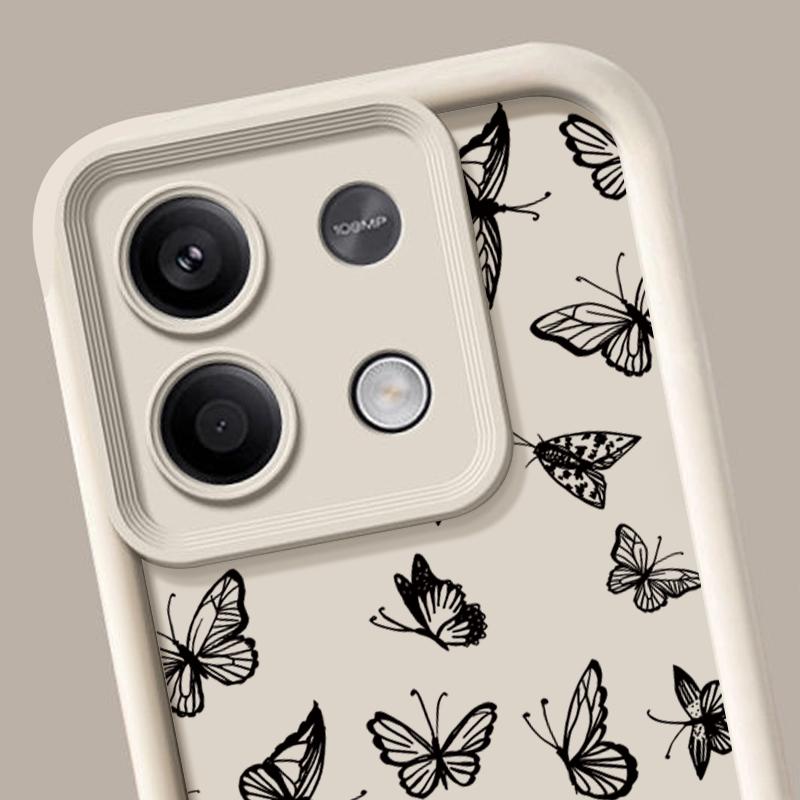 Модный черный чехол с узором бабочки для Xiaomi 13T 11T Pro Poco F6 X6 Redmi Note 13 12 — фото 7