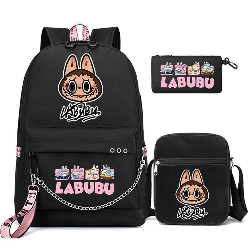 

3Pcs/set Cute Printed Backpack Shoulder Bag Pencil Bag Children Girl Mokoko Schoolbag Student Kawaii Bookbag Travel Bag