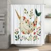 Creative Unicorn Shower Curtain with Fresh Floral Design for Bathroom Decor Waterproof Fabric Printed Linen Bath Mats Home Acces