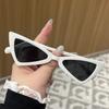 4PCS American Retro Cat Eye Sunglasses Women's Style Narrow Frame UV Protection Fashionable round Face Sun Glasses