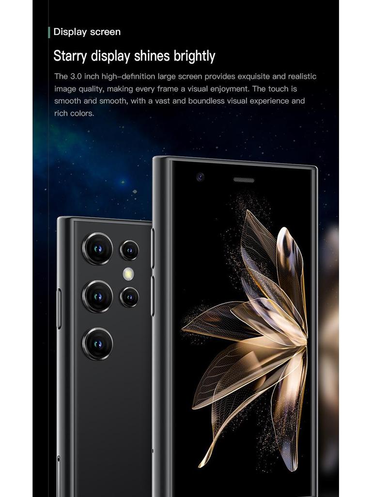 S23PRO Mini Smartphone: 3.0" Screen, 3G Network, Android with Google Play Store.