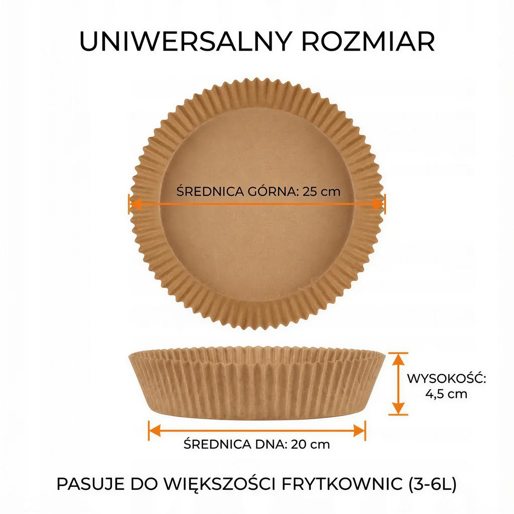 PAPER INSERTS FOR FAT-FREE FRYER 20/25 cm 250 pcs