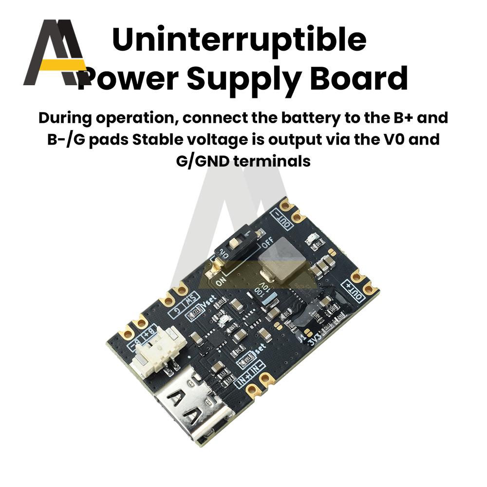 UPS Power Module with 3.3V/5V Output Lithium Battery Charging Circuit Board for STM32 ESP32 Devices