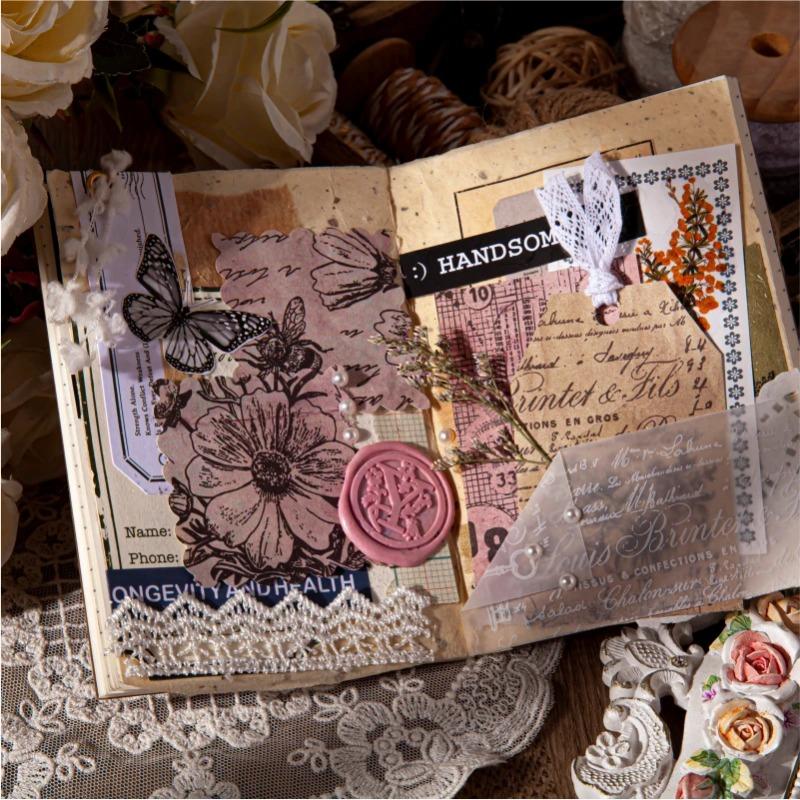 30pcs/pack Vintage Style Material Paper for Decorative Scrapbooking Diary Album Lable Journal Planner Scrapbook Stickers
