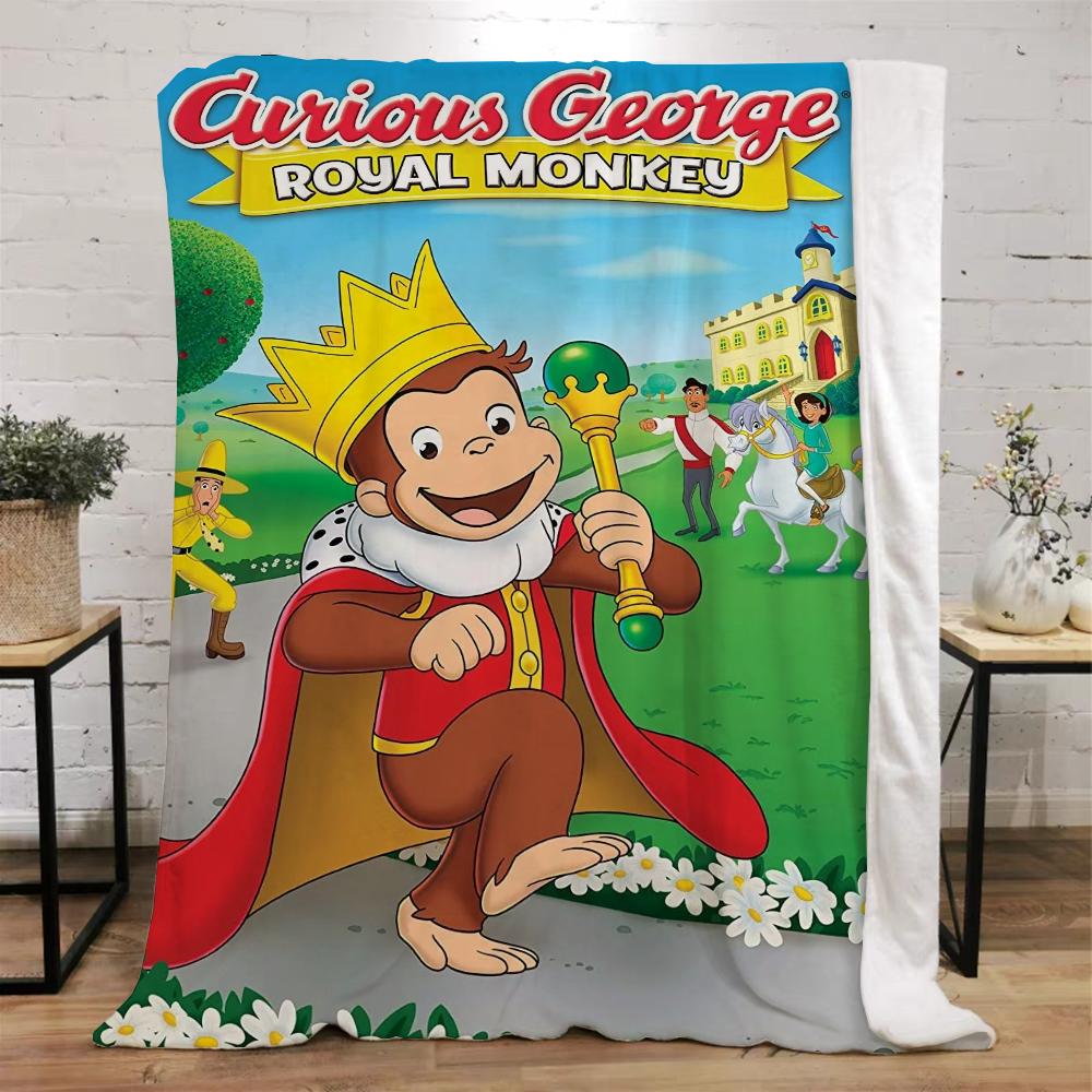 Curious George Blanket Bed Blankets & Throws Luxury Bedding Beach Towel Interior for Home Knitted Plaid Throw Knee Fluffy Soft &