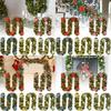 Festive 2.7 Meter Christmas Wreath Decoration With Led Lights In Gold And Red For Holiday Cheer