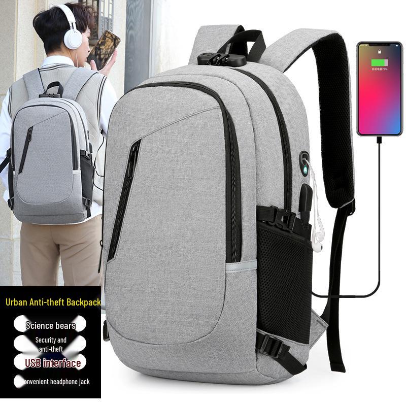 

Men s Large Capacity Waterproof Oxford Backpack for College & Travel синій