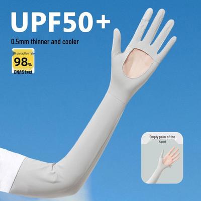 Women's UV Protection Long Sleeve Ice Silk Gloves for Cycling & Driving