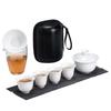 SANGQI Guochao White Porcelain Portable Kung Fu Tea Set
