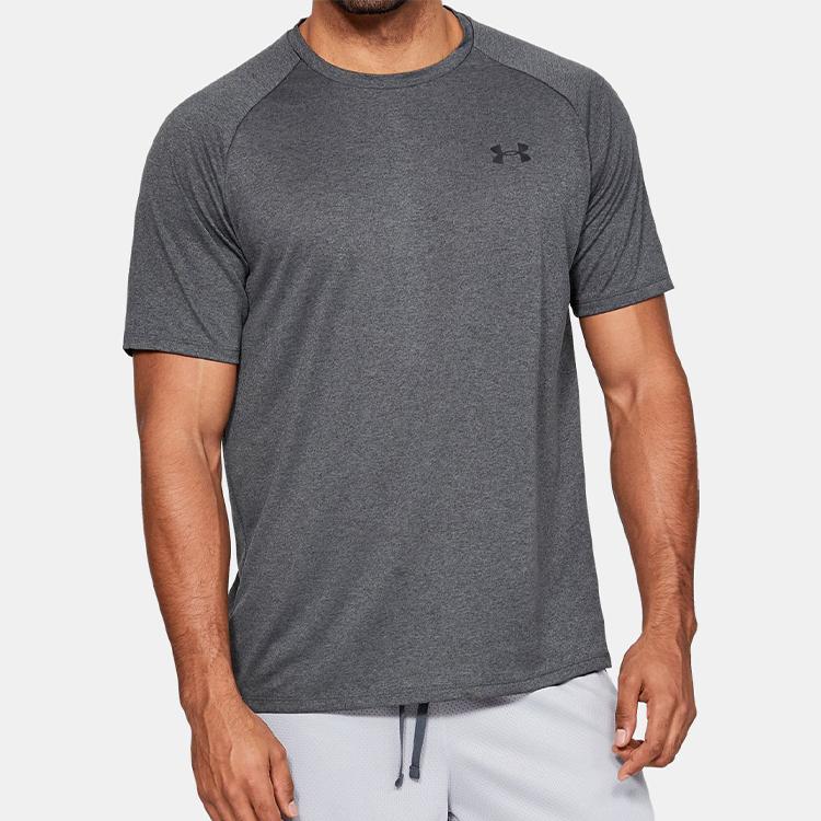 Under Armour Training Sports Loose Round Neck T-Shirt Men Tops Carbon-Gray 1326413-090