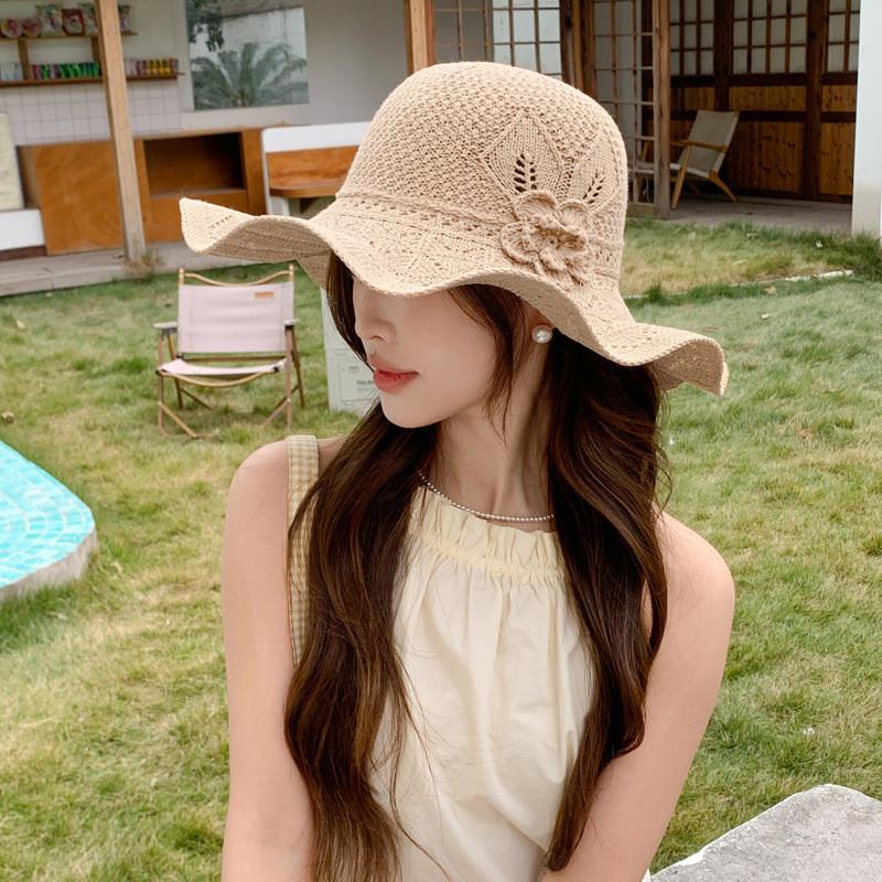 Ladies Wide Brim Sun Hat With Breathable Polyester Material For Uv Sunshade