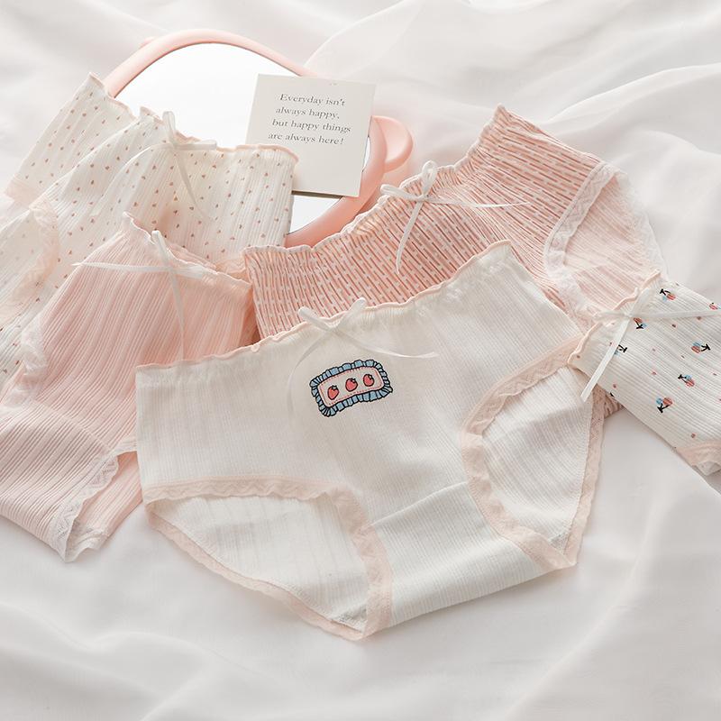 A-class baby cotton pure cotton crotch women's underwear, skin friendly, breathable, soft, high elasticity mid waist girls' triangle pants