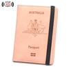 Australian Anti-magnetic Leather Passport Holder with Multi-card Slots and Elastic Band