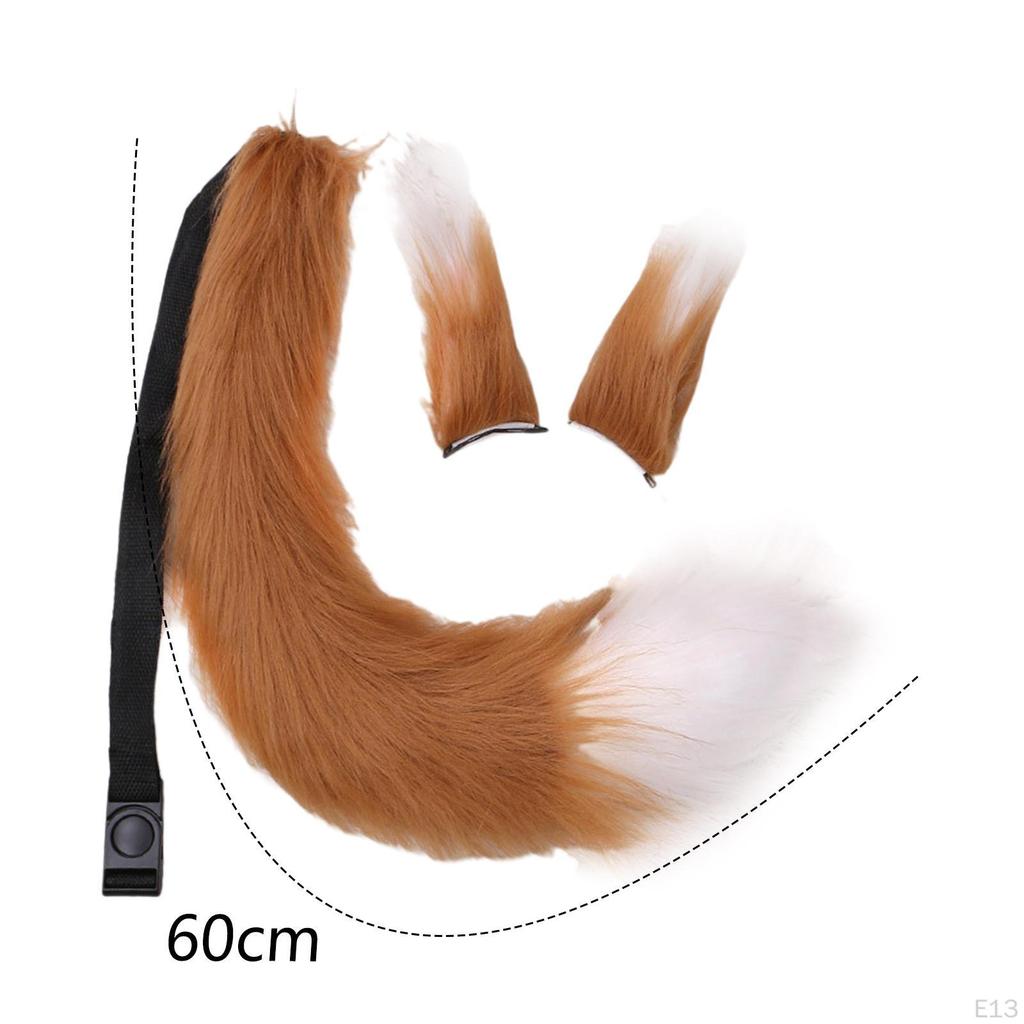 Ears and Tail Set Fancy Dress Costume Cosplay for Masquerade Kids Adult