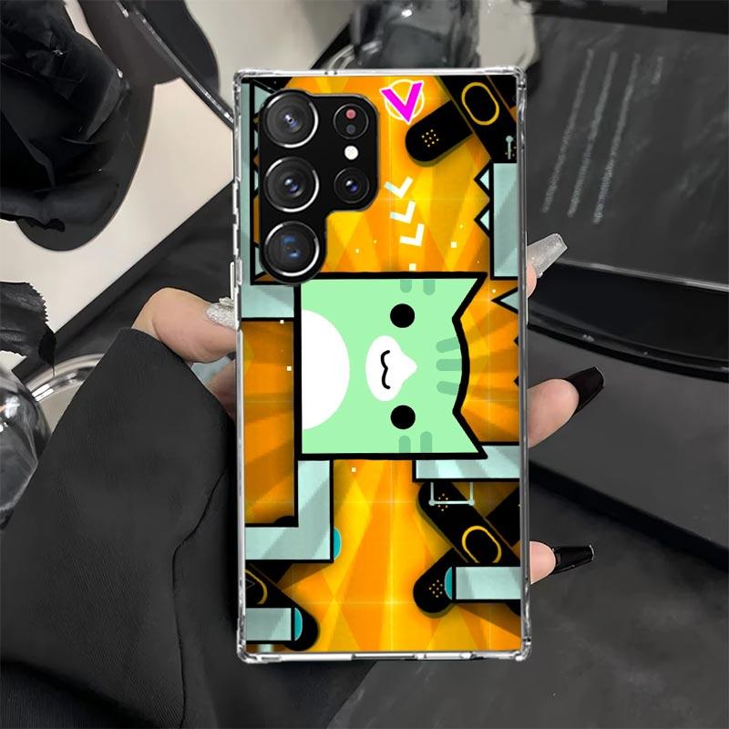 Geometry Dash Game Phone Case for Samsung Galaxy S25 Edge S24 Ultra S23 Plus S22 S20 FE S10 + Soft Print Cover Coque