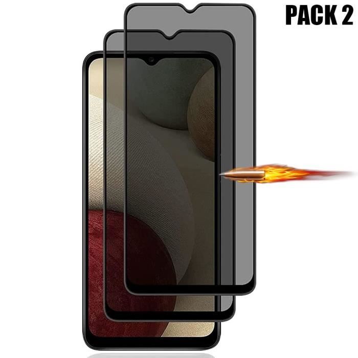 Film de protection en verre trempé anti espion pour Samsung Galaxy A12 - Noir