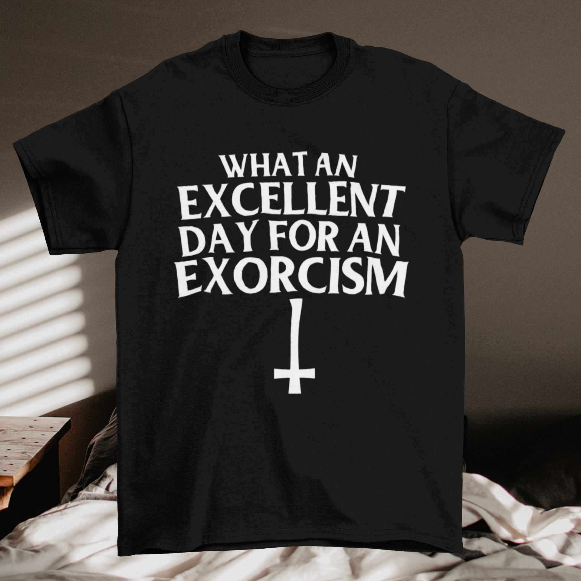 What An Excellent Day for An Exorcism Printed Tshirt SpringSummer Womens 2026 New Retro Trendy Top Neutral Short Sleeve S