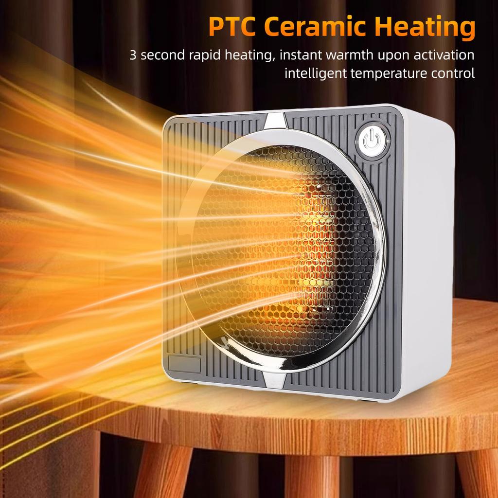 Mini Space Heater for Indoor Use PTC Fast Heating Quiet Portable Desktop Heater Fan for Bedroom Bathroom Office