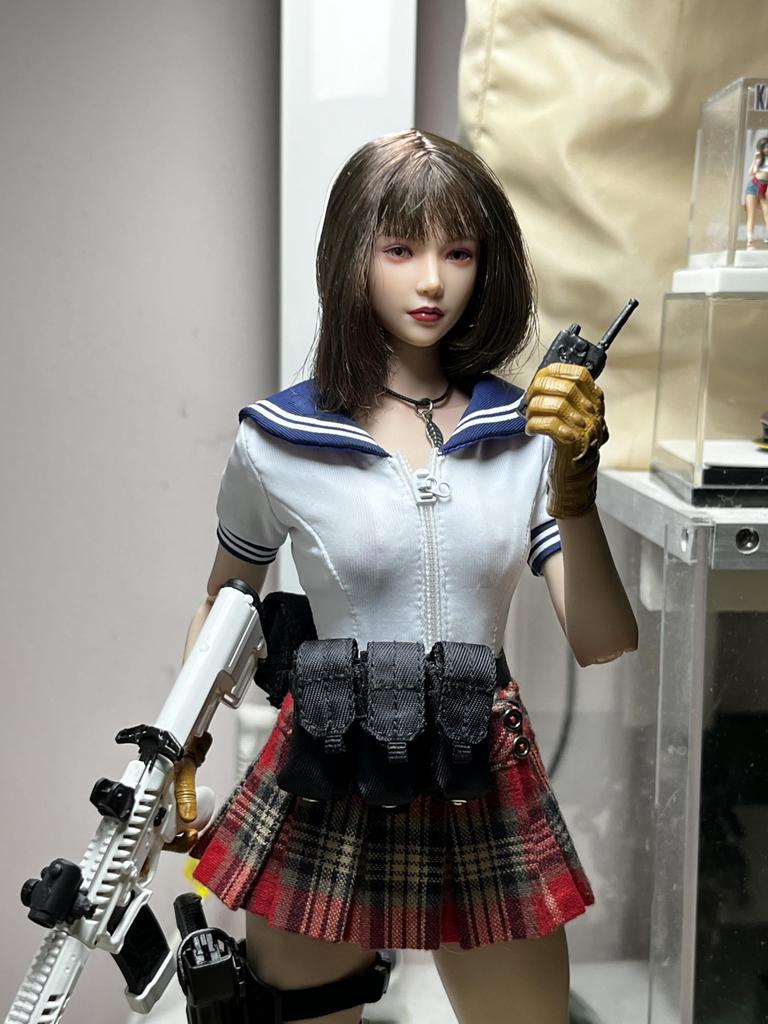 Scale Action Figure Body for Special Sexy High School Girl Sailor Uniform and Gym Swimsuit and Head Not Short Sleeve [TOYBARJAPAN] 1/6 TBLeague,