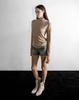 Maegolenseoul Tattooed Eclipse Loose Fit Turtleneck Long Sleeve Mocha Beige