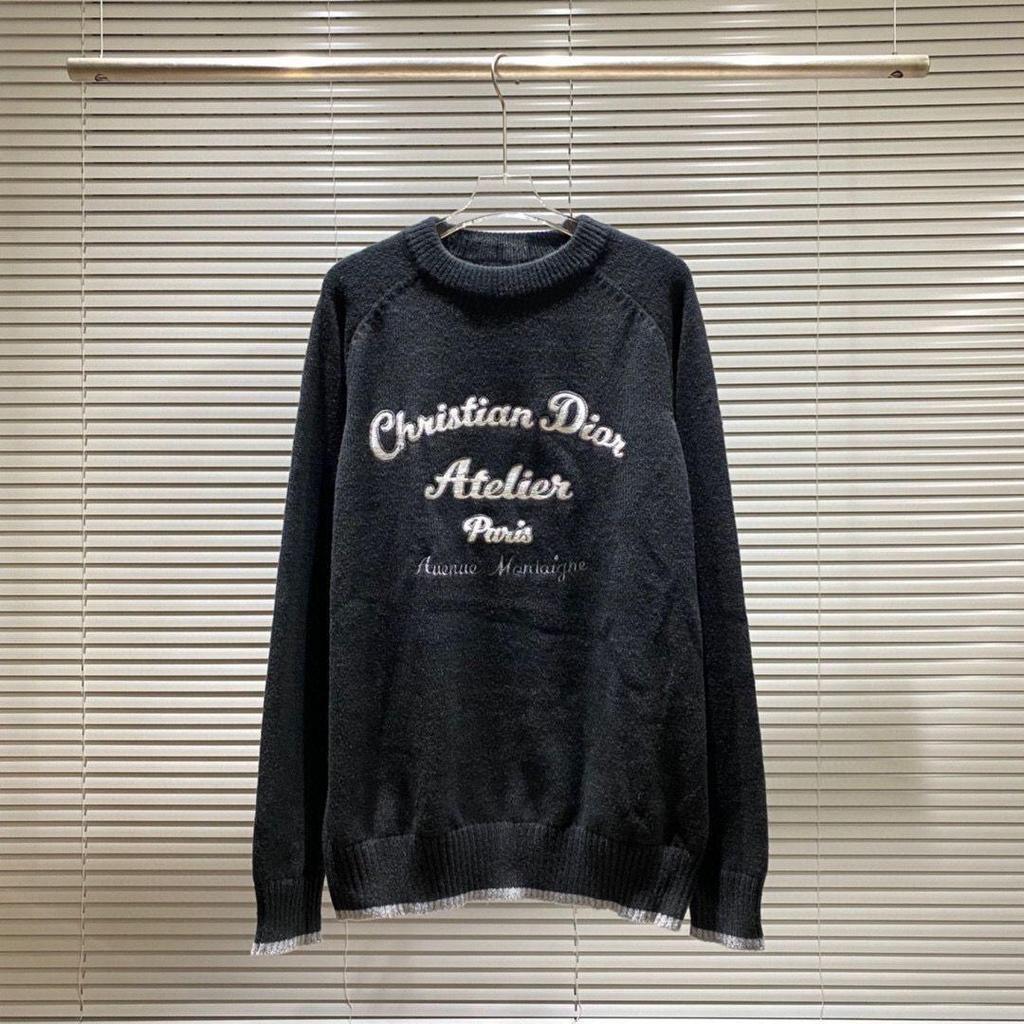 Unisex-Strickpullover mit Rundhalsausschnitt und Allover-Logo (Modelljahr 2025) – Lockere Passform, lässiger Stil