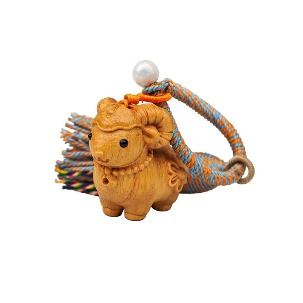 Alpaca Sheep Lamb Wooden Lamb Keyring Multi-Color Tassel Alpaca Bag Charm Unisex