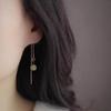 Gold Color Hetian Jade Earrings for Women Girl Simple Temperament Green Round Ear Line Jewelry Girls Gift Dropshipping Wholesale
