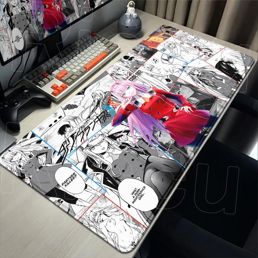 Large Gamer Mouse Mat Anime DARLING in the FRANXX Gaming Mouse Pad XXL Office Table Rubber Nonslip Rugs Zero Two Laptop Deskmat