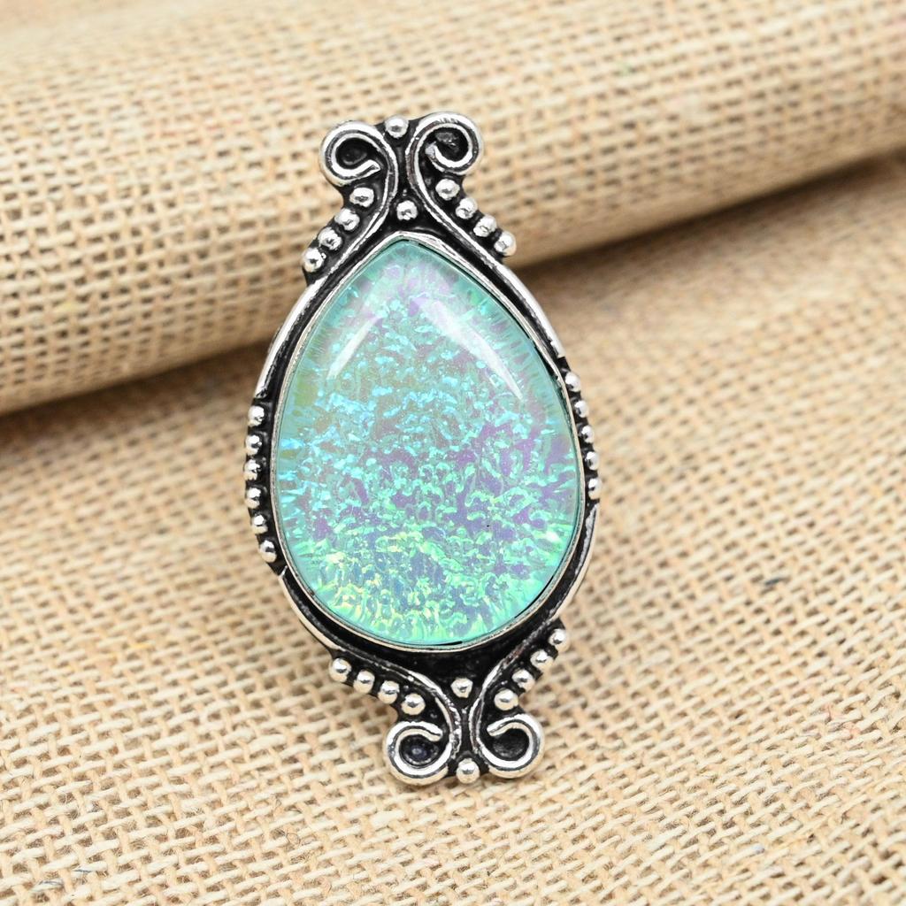 Australian Gemstone 925 Sterling Silver Handmade Blue Triplet Opal Jewelry Ring For Her