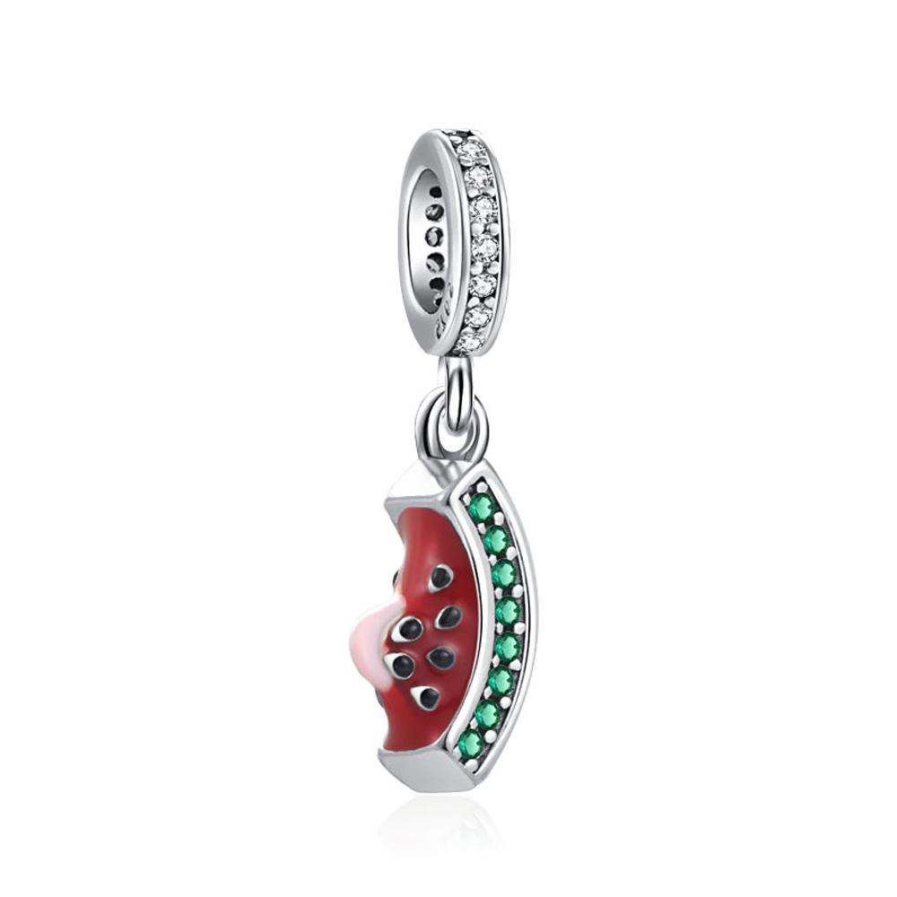 New Copper Summer Fruit Series Watermelon Pineapple Charm Beads Fit For Original Bracelets Diy Women'S Jewelry Accessories