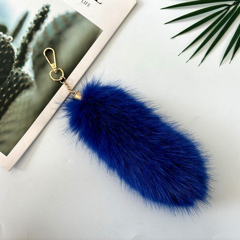 Portachiavi Ciondolo Coda di Pelliccia di Volpe Sintetica - Accessorio per Borsa in Peluche