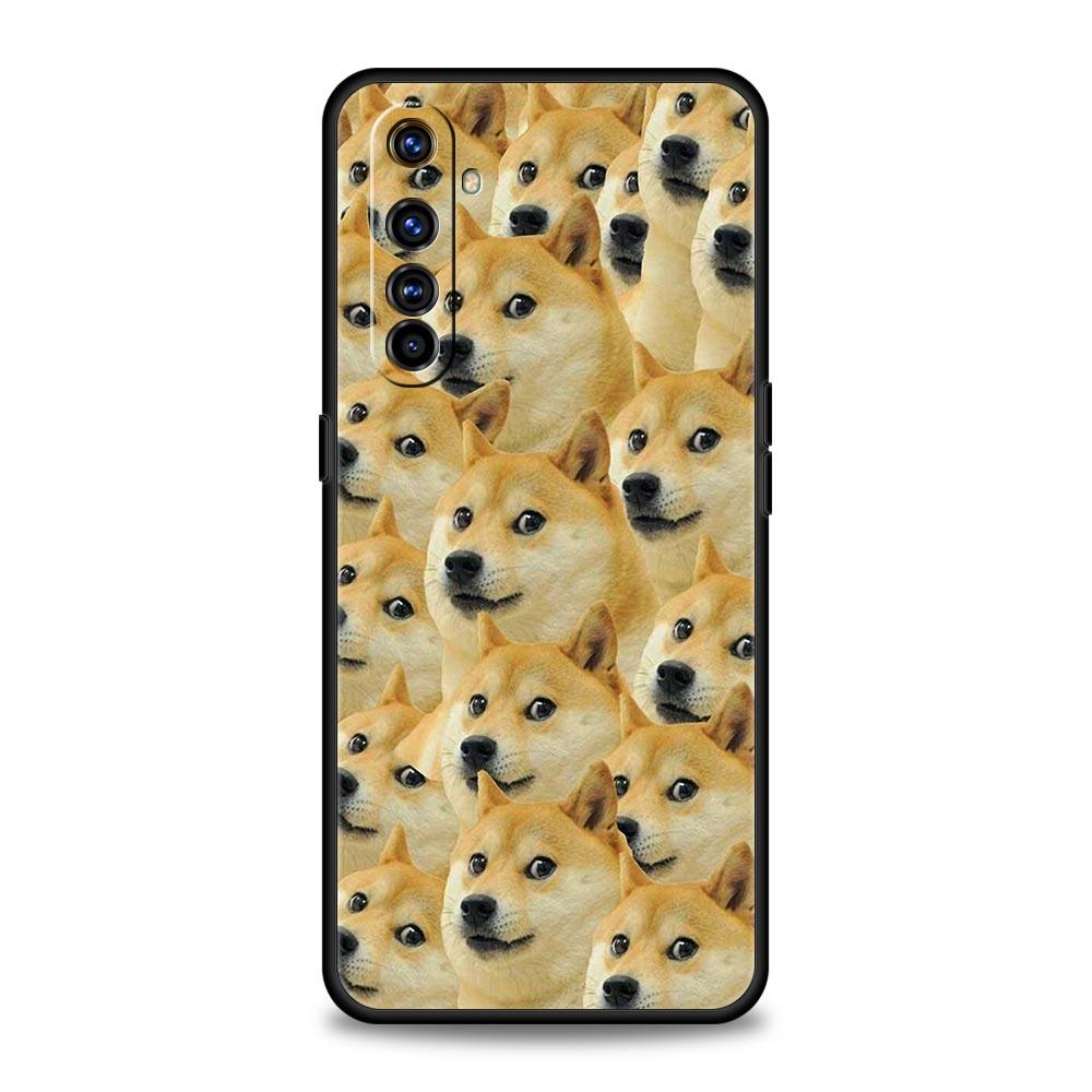 

For Realme 10 9 8 5G 7 6 GT2 Pro Plus 9i 8i C21 C11 C25 C35 Soft Shiba Inu Dog Phone Case For Realme GT Neo 2 3 3T Black Cover Realme 10