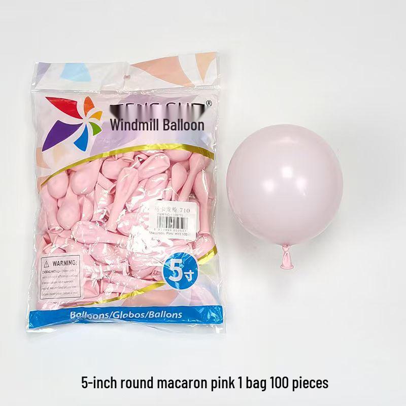 Macaron Color Windmill Plates & Balloons: 5, 10, 12, 18-inch Wedding & Party Decorations