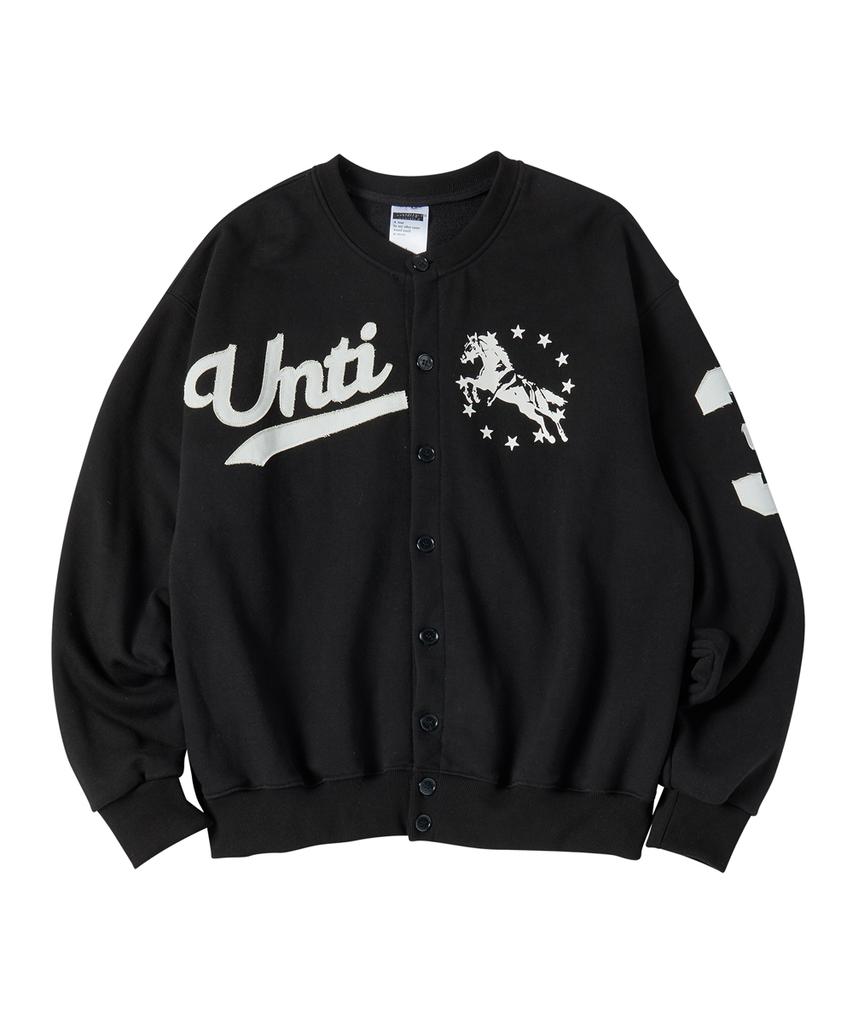 Untitled Seoul Unicorn Varsity Emblem Sweat Jacket Black