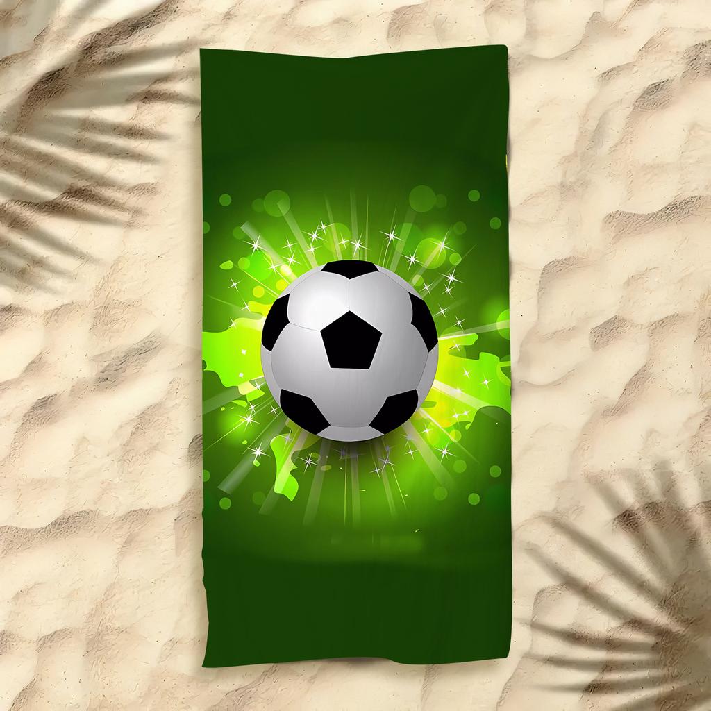 2025 Nouvelle Serviette de Plage Football Thème Football Microfibre Serviette de Bain pour Adultes Bord de Mer Serviette à Séchage Rapide