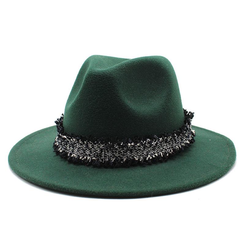 2021 Autumn Men'S And Women'S Woolen Hats, Solid Color Jazz Top Hats, Crystal Diamond Gift Hats