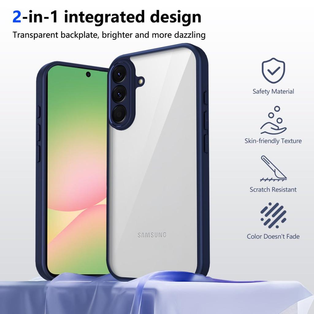 Clear Soft Frame Phone Case for Samsung Galaxy A56 A55 A14 A34 A35 A36 A16 A17 A07 5G Anti-fall Protect Cover Hard Acrylic Shell