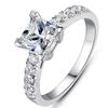 Women Fashion Square Rhinestone Silver Color Wedding Bridal Party Ring Gift