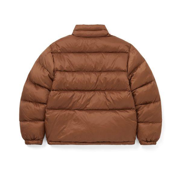 Thisisneverthat FW25 DSN Down Puffer Jacket Brown Left Chest Logo Adjustable Velcro Cuffs Long Sleeve Stand Collar Zipper Down Jacket TN253OOWHS05BRN