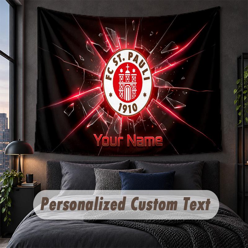 Custom Name Text Tapestry,FC St. Pauli Decorative Wall Hanging, Background Tapestry For Home Bedroom
